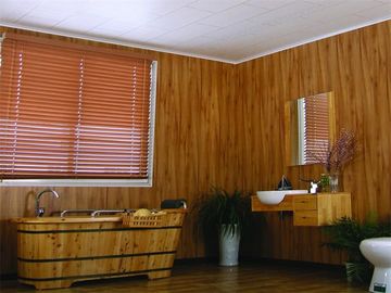 Painéis de teto decorativos laminados de madeira, coberta de parede reciclável 250*8mm do pvc