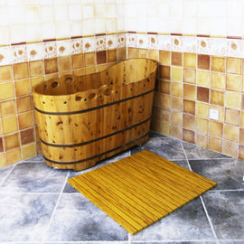 Decking de madeira personalizado 60cm x 40cm do banheiro do assoalho WPC do chuveiro de WPC