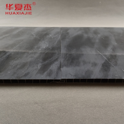 Painel de parede de PVC preto de mármore brilhante para impressão decorativa Painel de parede de PVC para escritório ou hotel
