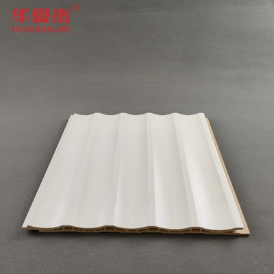 White Woodgrain U-Shaped Laminated WPC Board Decoração Interior