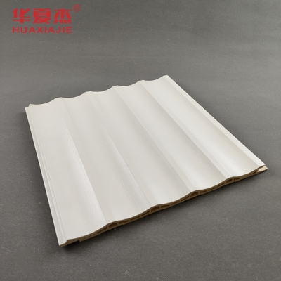 White Woodgrain U-Shaped Laminated WPC Board Decoração Interior