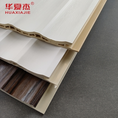 White Woodgrain U-Shaped Laminated WPC Board Decoração Interior