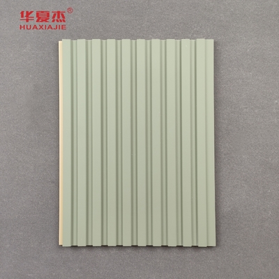 Painel de parede em WPC verde à prova de umidade Painel de parede de PVC durável para decoração de interiores