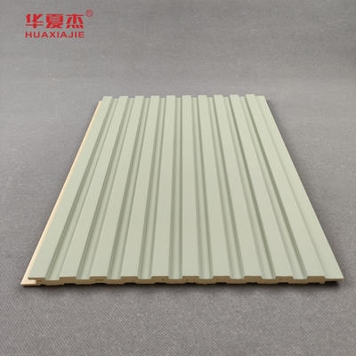 Painel de parede em WPC verde à prova de umidade Painel de parede de PVC durável para decoração de interiores