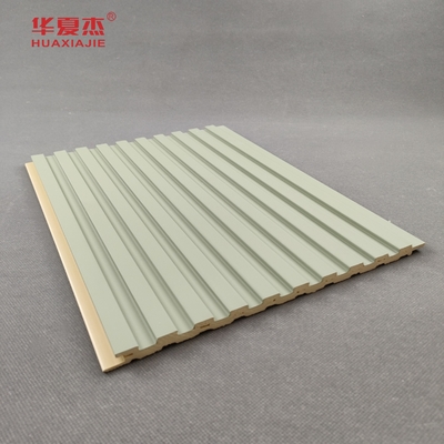 Painel de parede em WPC verde à prova de umidade Painel de parede de PVC durável para decoração de interiores