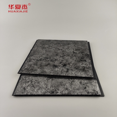 Painel preto de alto brilho com padrão Sliver Halo Painéis de parede de PVC de design de luxo Painel de PVC para decoração residencial