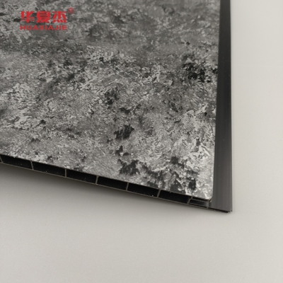 Painel preto de alto brilho com padrão Sliver Halo Painéis de parede de PVC de design de luxo Painel de PVC para decoração residencial