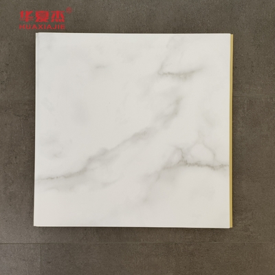 Painel de parede Wpc de mármore branco de alta qualidade 600x9mm Painel Wpc laminado à prova d'água fácil de limpar