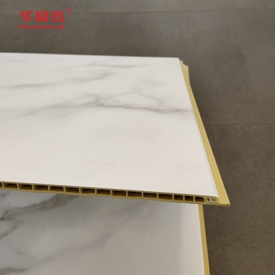 Painel de parede Wpc de mármore branco de alta qualidade 600x9mm Painel Wpc laminado à prova d'água fácil de limpar
