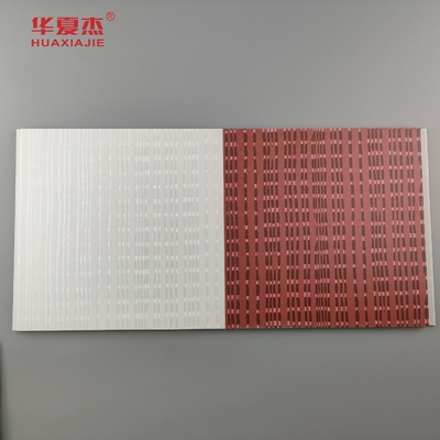 Moderno design pvc painel de parede laminado wpc pvc painel cinza e vermelho para decoração de hotel