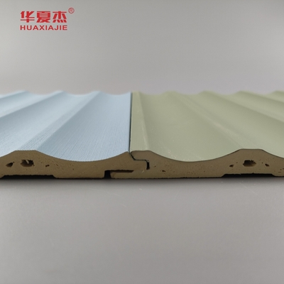Painel de parede Wpc laminado Painel de PVC laminado Verde Azul Decoração de edifícios