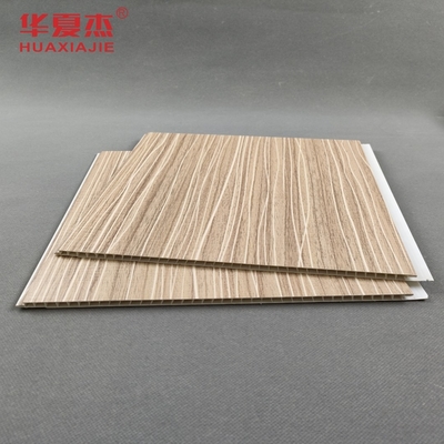 Painel de parede de PVC laminado de design moderno 250x5mm Painel de grãos de madeira de PVC para decoração de sala de estar