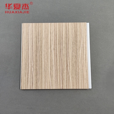 Painel de parede de PVC laminado de design moderno 250x5mm Painel de grãos de madeira de PVC para decoração de sala de estar