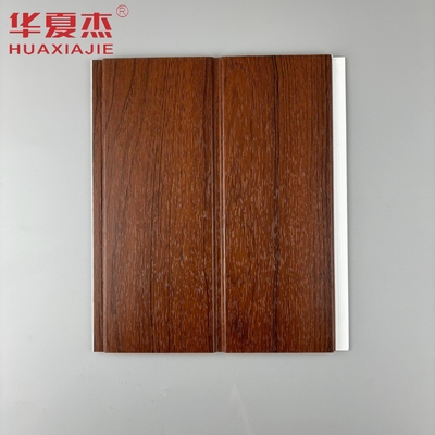 Painel de parede de PVC em forma de U, de madeira vermelha, à prova de umidade, painel de teto de PVC para decoração de sala de estar