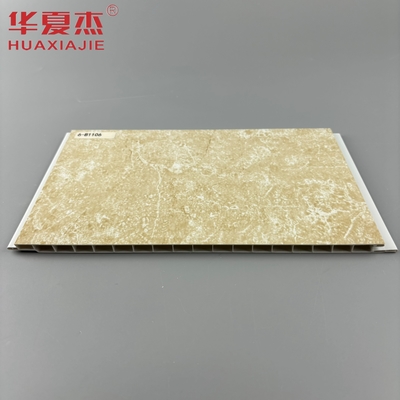 Painéis de parede de banheiro de PVC de mármore amarelo 250mmx8mm Decoração de instalação fácil