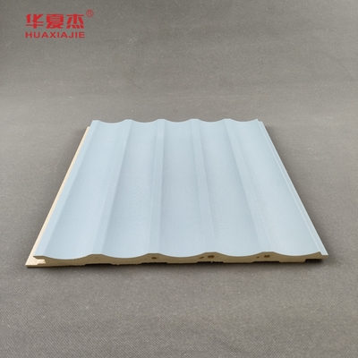 Painéis ocos em forma de U Painéis de parede WPC Decoração de painéis de parede Painel azul