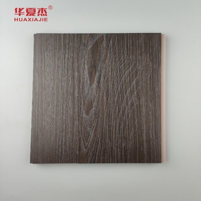 Bom preço Gráfico de madeira escura Grão Pvc Painel de parede à prova de umidade Pvc Painel de teto Decoração de escritório on-line