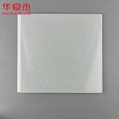 Painel de parede de Pvc estampado a quente Placa de base cinza com padrão metálico prateado Painel de teto de Pvc para decoração de sala de estar
