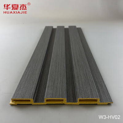 Qualidade Painel de Parede Ranhurado WPC Cinza Escuro à Prova de Umidade Durável com Superfície Lisa para Decoração de Parede Fábrica